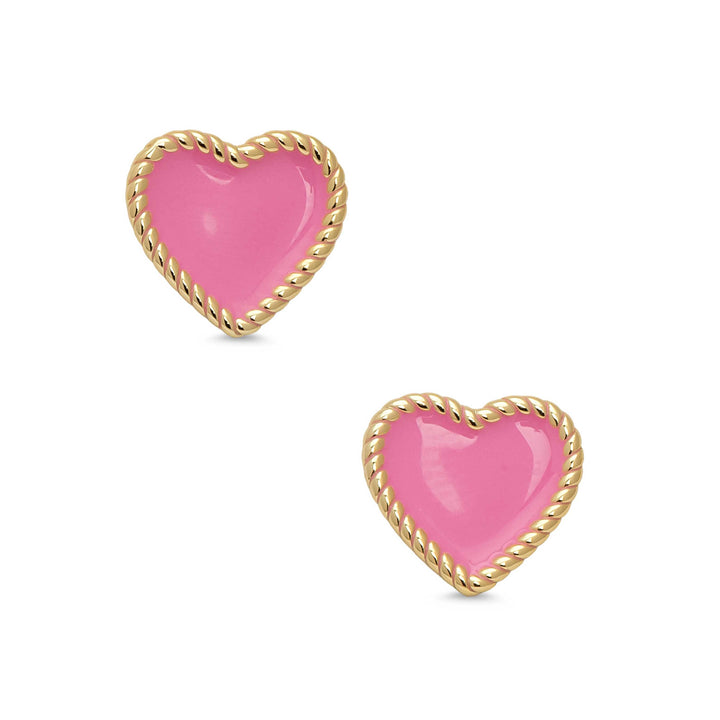 PINK HEART TWIST STUDS GP