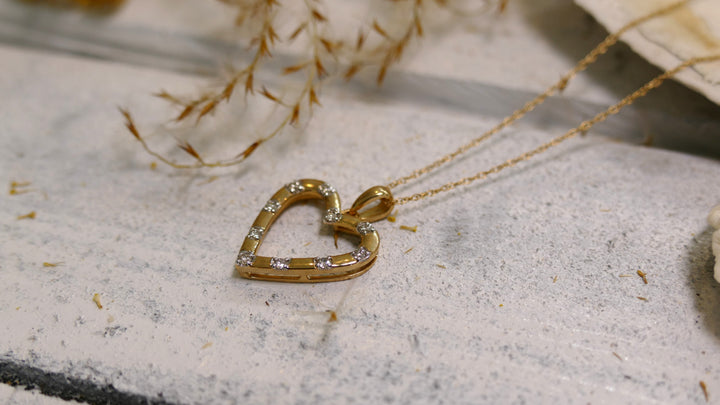 10k Yellow Gold Diamond 0.17ct Heart