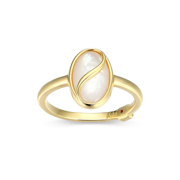 SS YGP OVAL TWIST MOP RING SZ