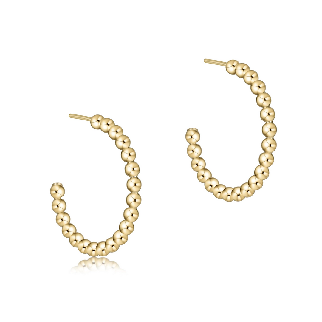 enewton - 14k gold-filled - Post 2mm Beaded Classic Hoop Earrings 1"