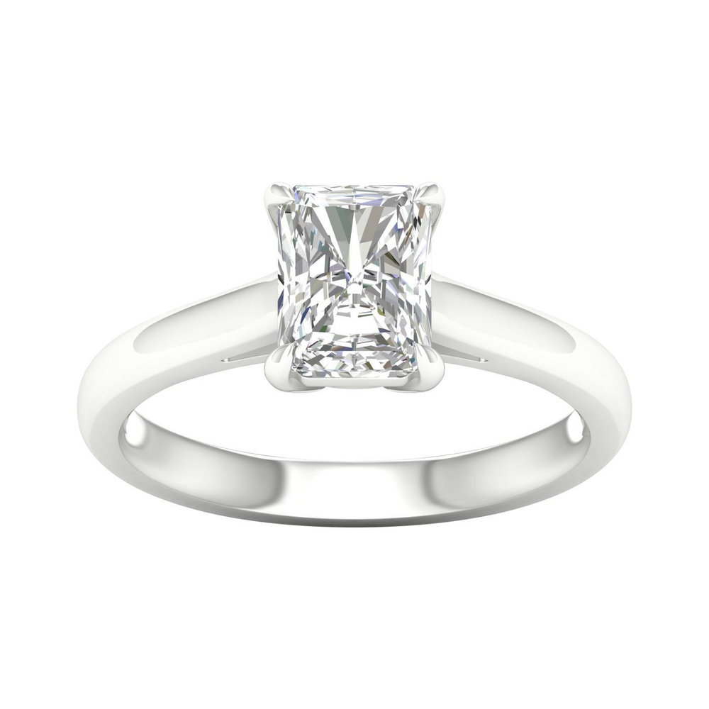 14k White Gold 1.5 CTW Lab Grown Diamond Radiant Ring