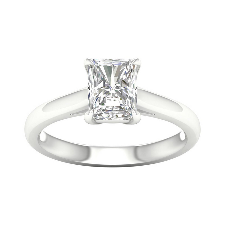 14k White Gold 1.5 CTW Lab Grown Diamond Radiant Ring