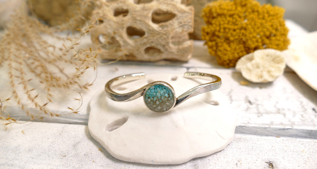 Dune - Sterling Silver - OC Sand - "Serenity Cuff" Turquoise Cuff Bracelet