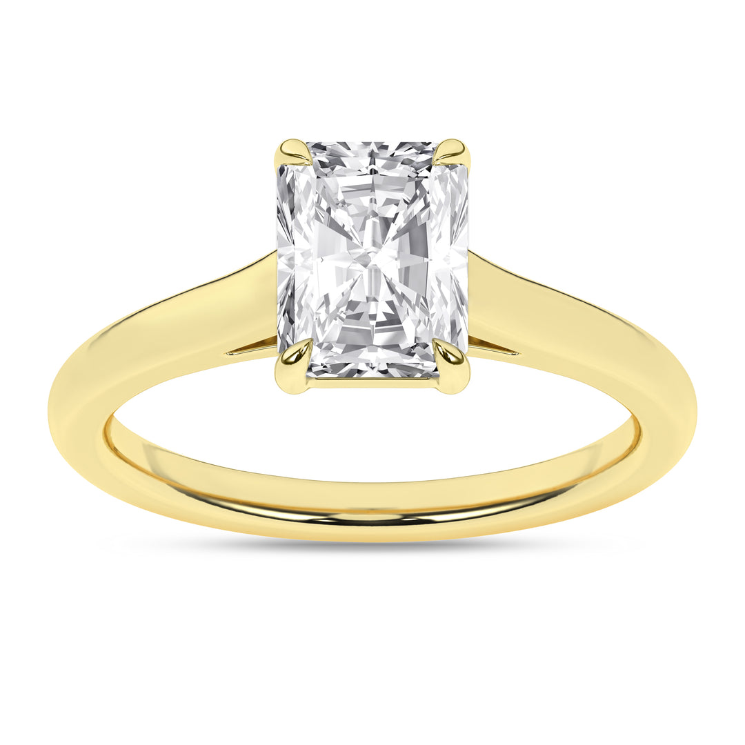 14k Yellow Gold 1.5ctw Lab Grown Diamond Rectangle Ring (Size 7)