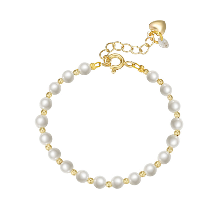 IMITATION PEARL/GOLD BALL BRAC