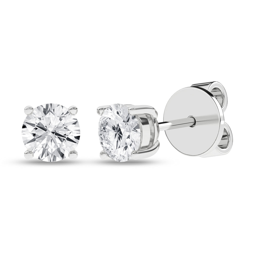14k White Gold 0.75ctw Lab Grown Diamond Solitaire Stud Earrings