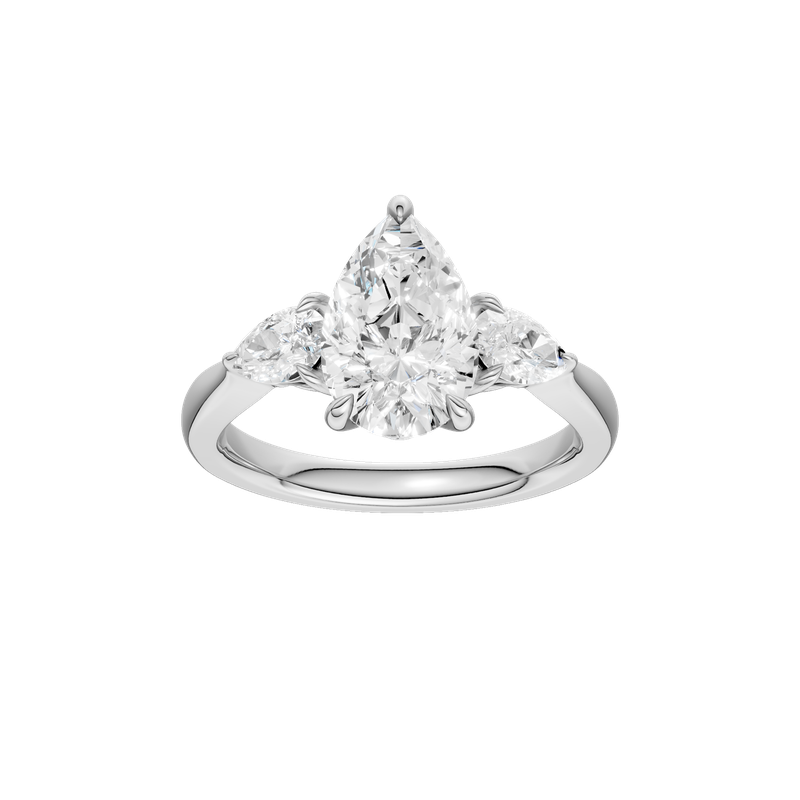 14k White Gold 2.00 - 2.50 CTW Lab Grown Diamond Pear Ring