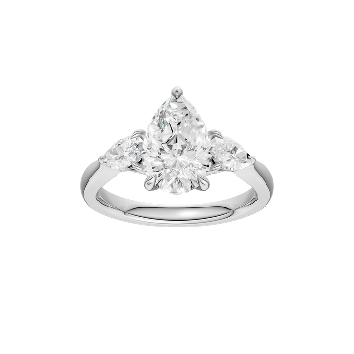 14k White Gold 2.00 - 2.50 CTW Lab Grown Diamond Pear Ring
