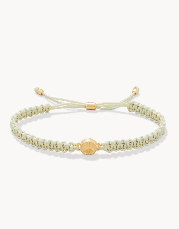 18K Gold Plated Round Cord Peace Bracelet