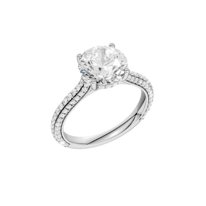 14k White Gold 2 - 2.60 CTW Lab Grown Diamond Halo Ring