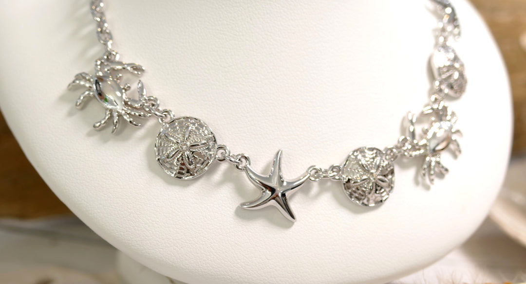 Sterling Silver - Silver "Ocean Mix" Sea Life Necklace