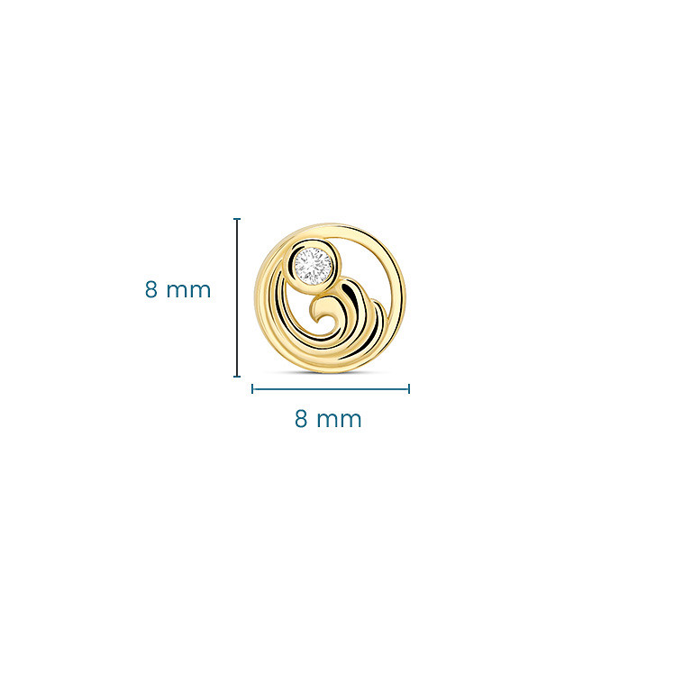 14kt Gold Lab Diamond Wave Ear