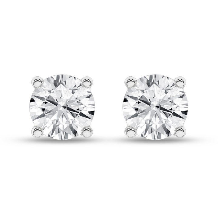 14k White Gold 1ctw Lab Grown Diamond Solitaire Stud Earrings
