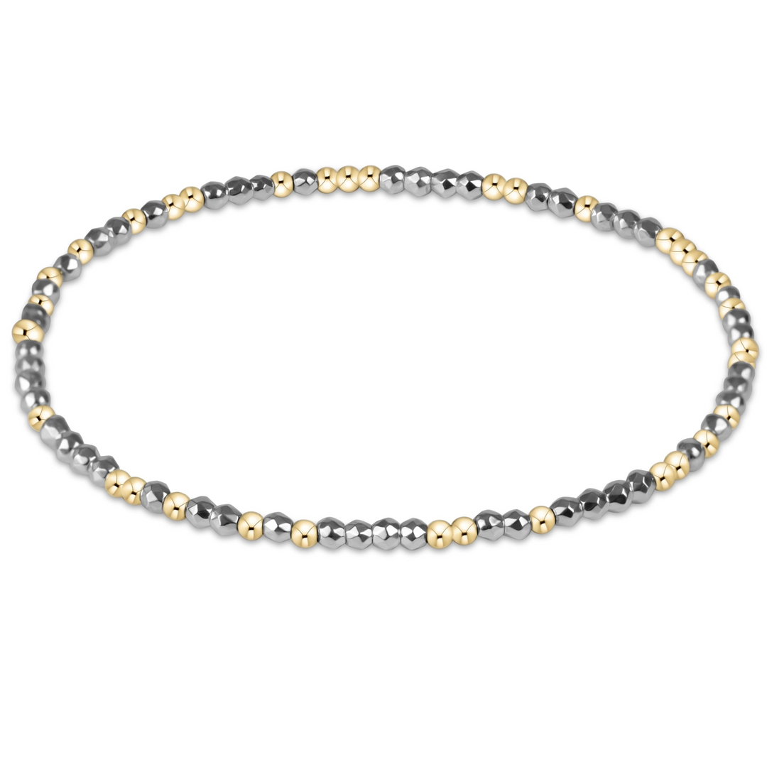 enewton - 14k gold-filled - Hope Unwritten - Bright Silver - Faceted 2mm Hematite Bead Bracelet Extends