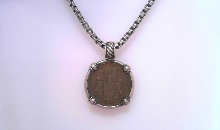 Copper Admiral Gardner shipwreck coin Necklace Silver Chain