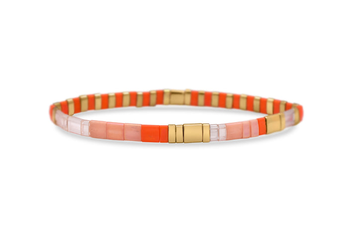 Stia Couture - - Gold "Confident" Tila Bead Stretch Bracelet