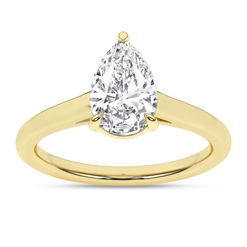 14k Yellow Gold 1.5ctw Lab Grown Diamond Pear Ring (Size 7)