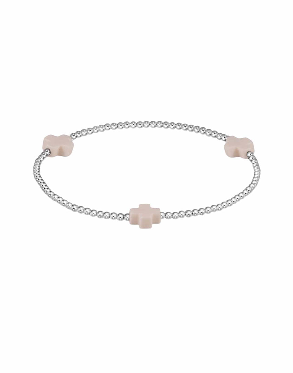 enewton - Signature Cross 3mm Off White Sterling Silver Bracelet (Standard 6.25")