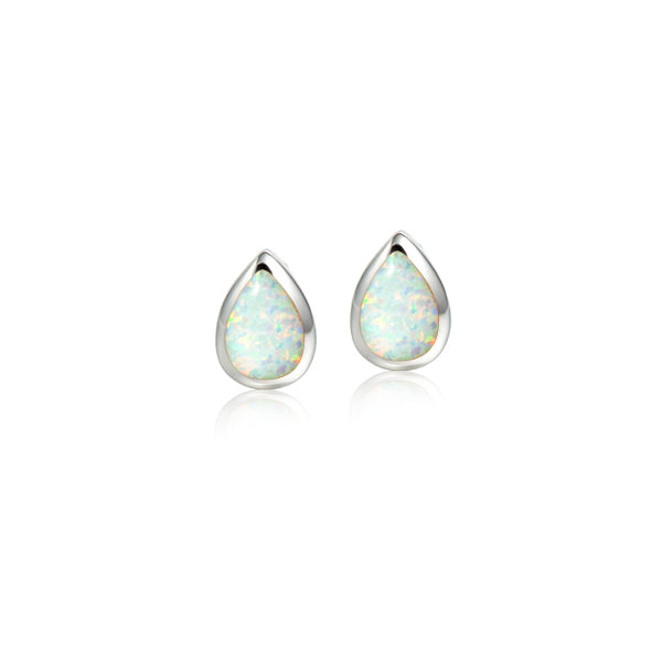 SS 925 Pear Opal Stud Earrings