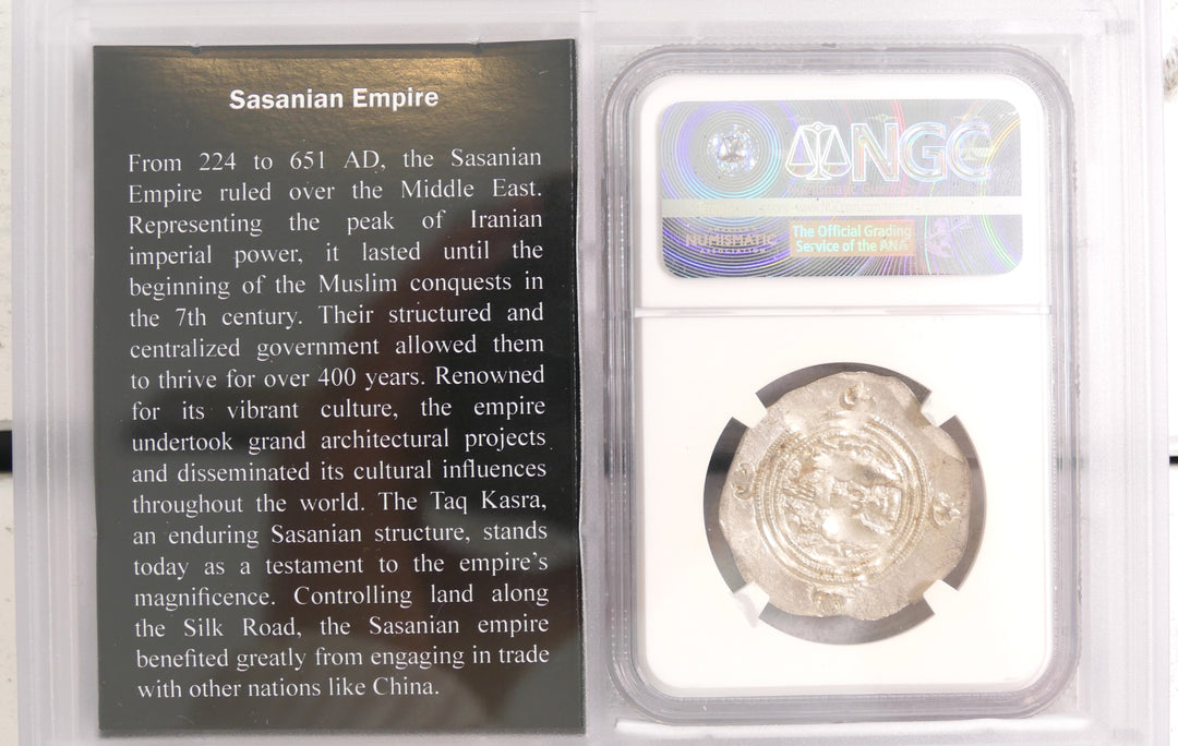SASANIAN EMPIRE 591-628 AD AR DRACHM Mint