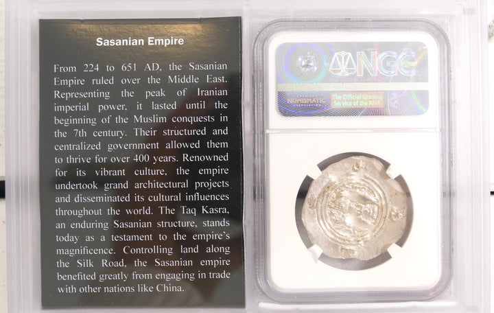 SASANIAN EMPIRE 591-628 AD AR DRACHM Mint