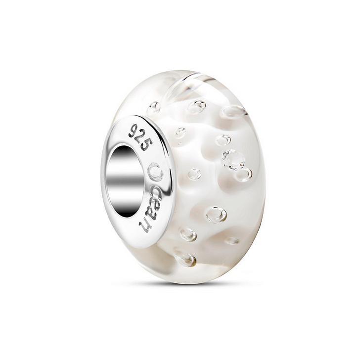 Ocean - Sterling Silver - White Bubble Bead Charm