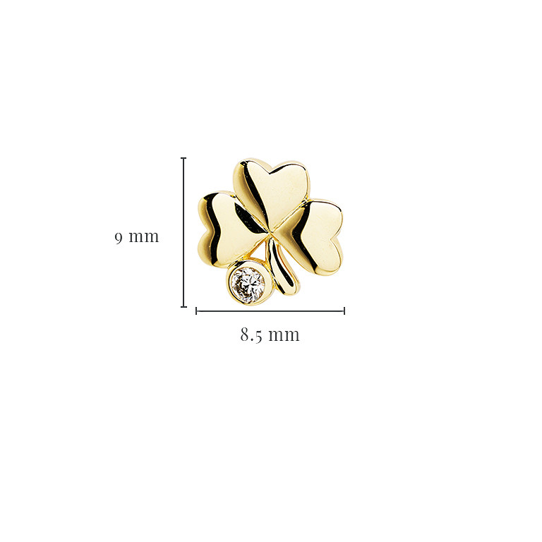 14kt Gold Shamrock Earrings wi