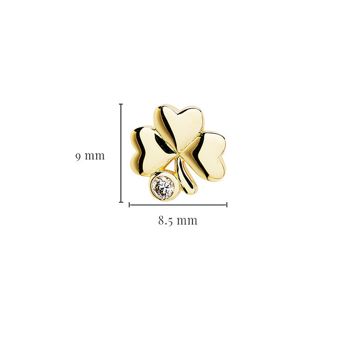 14kt Gold Shamrock Earrings wi