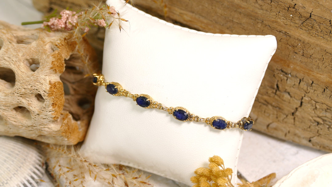 14k Yellow Gold Sapphire Bracelet