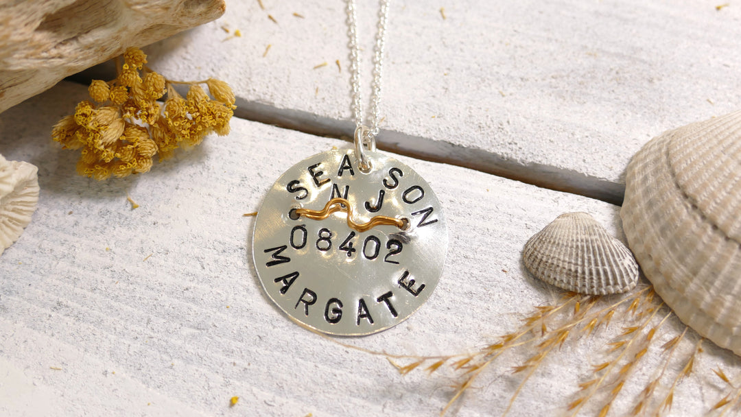 Sterling Silver - Margate Beach Badge Necklace
