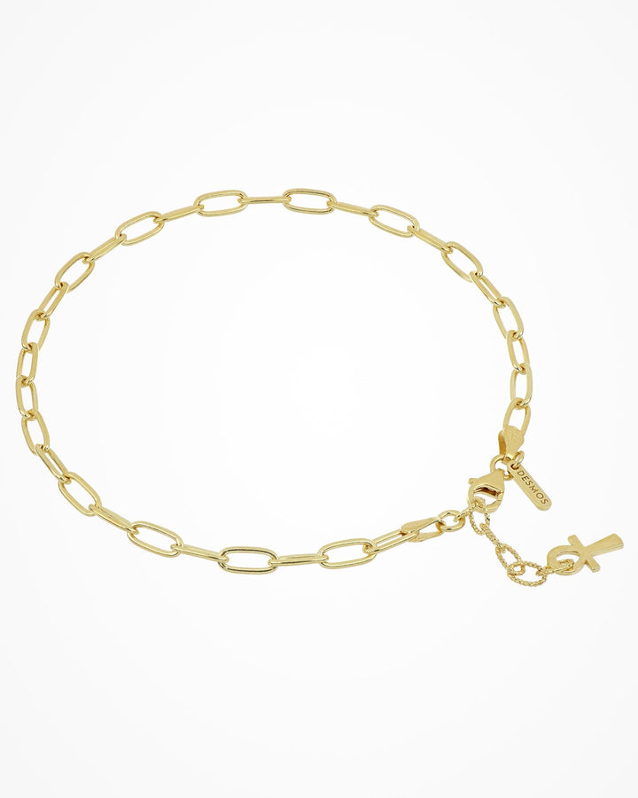 Desmos - Sterling Silver - Gold Paperclip Anklet 9"