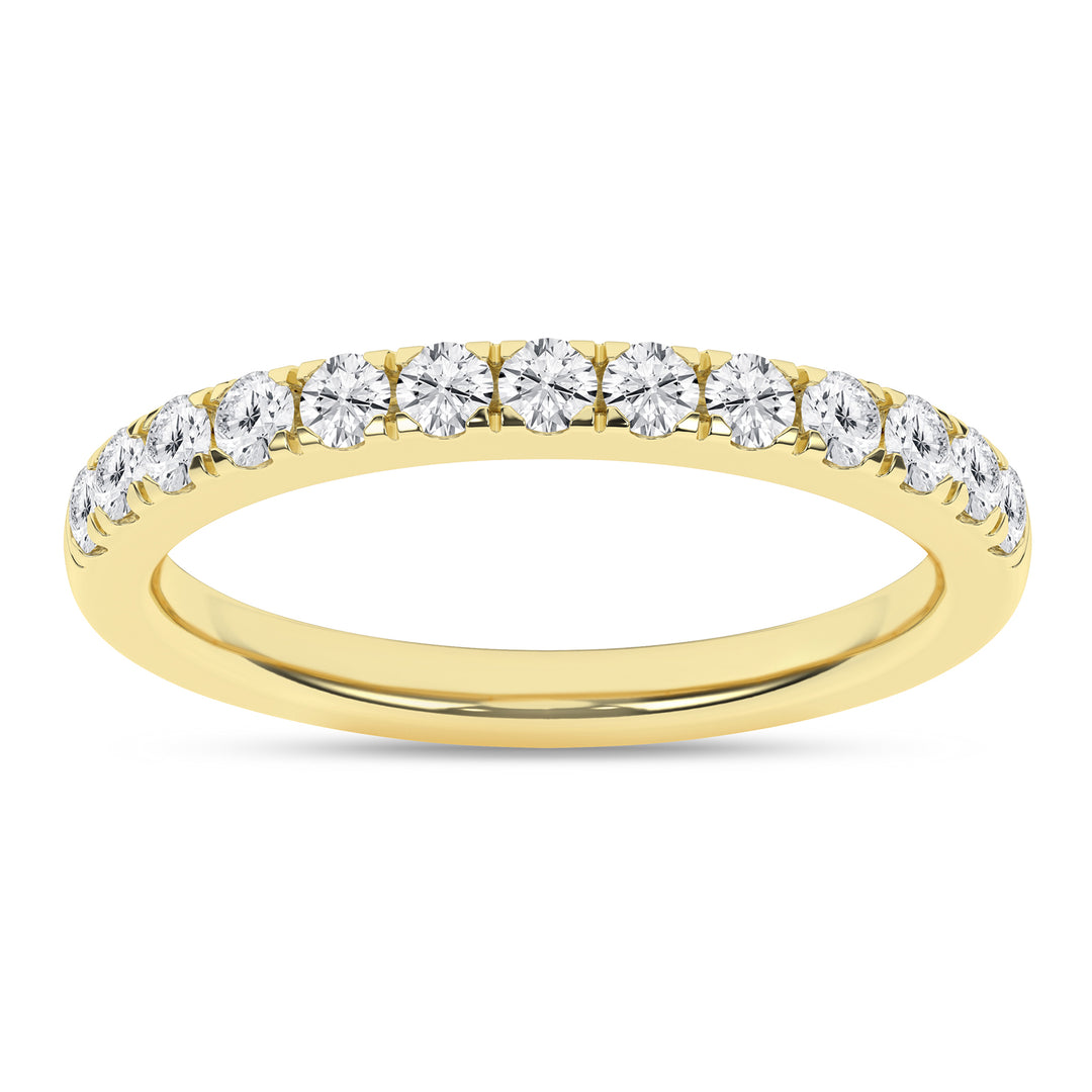 14k Yellow Gold 0.5ctw Round Lab Grown Diamond Straight Ring (Size 7)