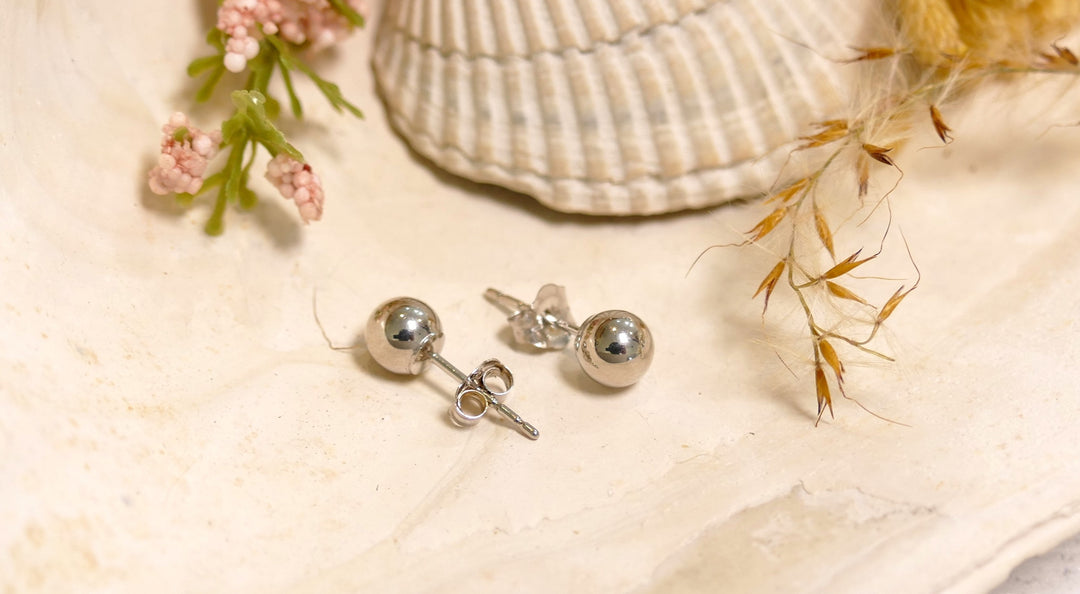 14KW Ball Post Earrings - 5MM