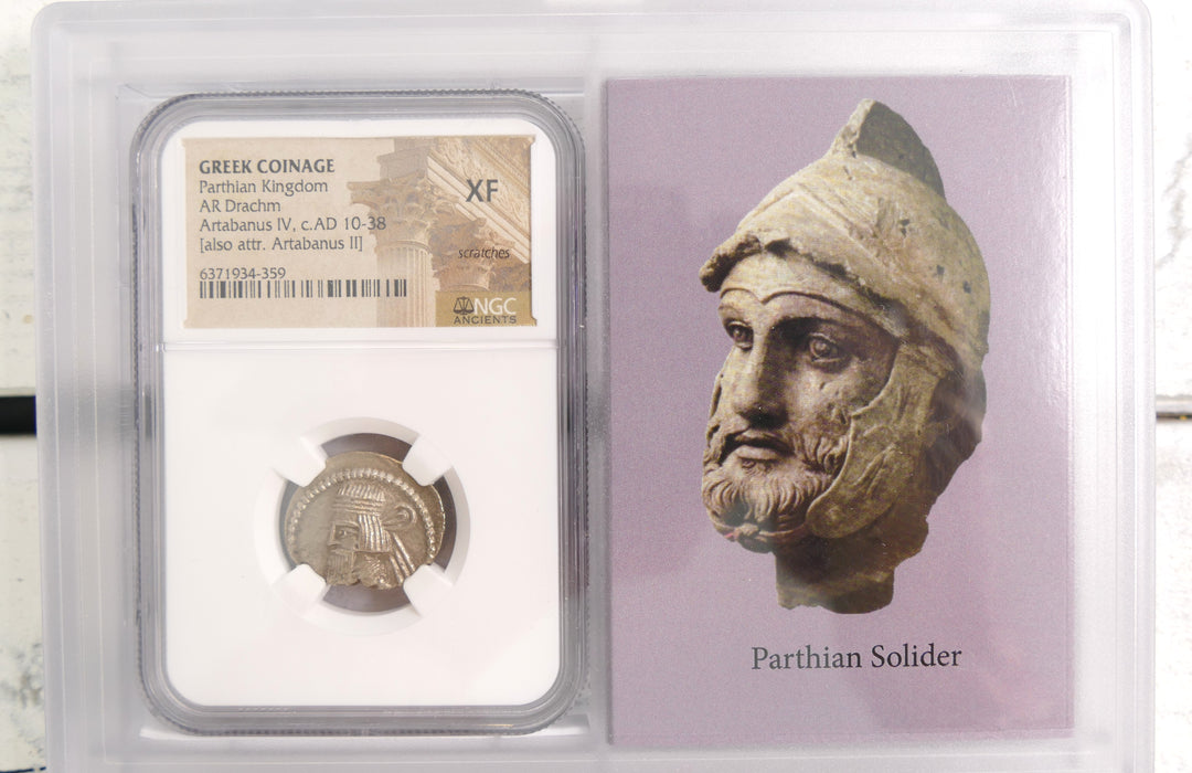 GREEK PARTHIAN KINGDOM 10-38 AD AR DRACHUM Mint