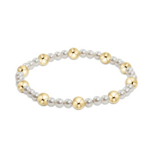 enewton - Sincerity Pattern 4mm Pearl & 6mm Gold Pearl & Gold-Filled Bracelet (Standard 6.25")