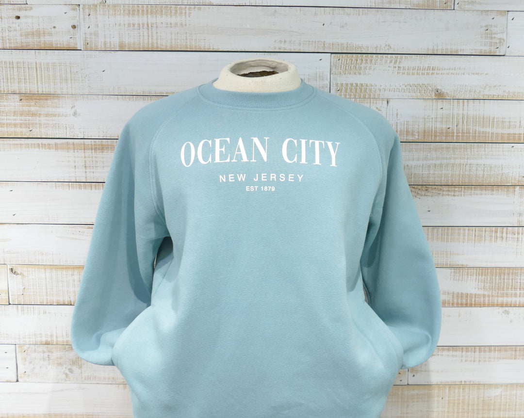 Ocean City Classics - Long Sleeve Pocket Crew Sweatshirt - Dusty Teal