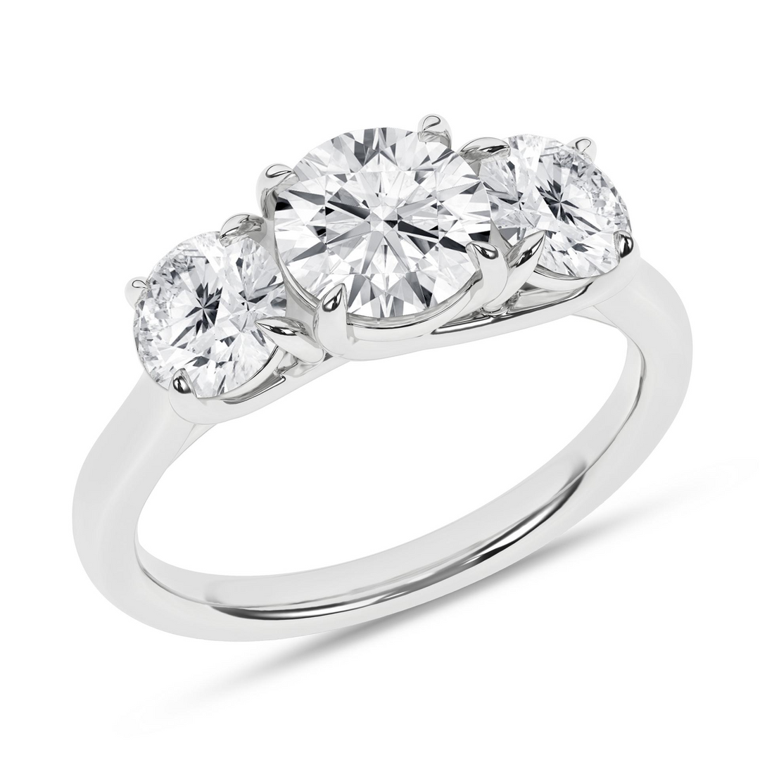 14KW 3 STONE RING (RD -1.5CT)