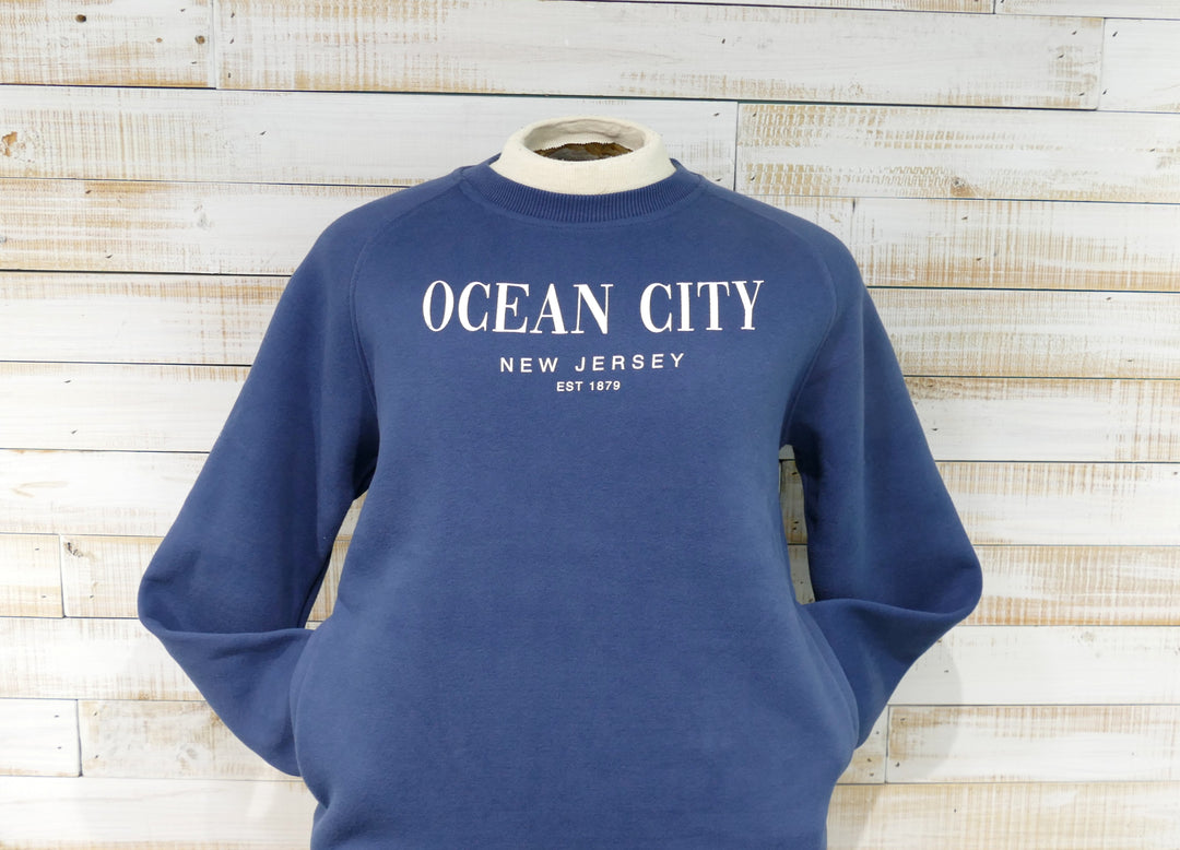 Ocean City Classics - Long Sleeve Pocket Crew Sweatshirt - Navy