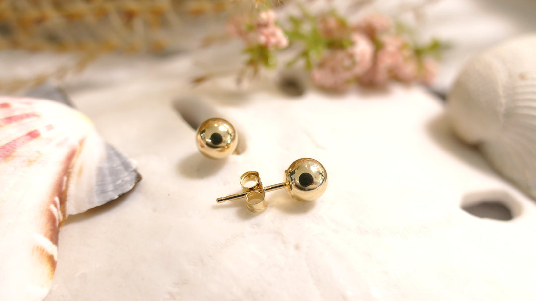 14k Yellow Gold 5mm Ball Stud Earrings