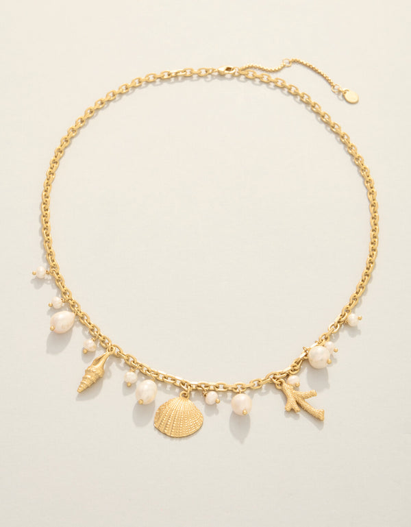 Spartina - - Gold Plated Seashore Petite Freshwater Pearl Necklace 17"