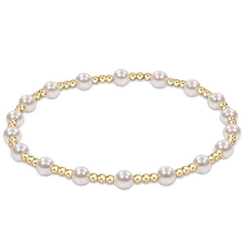 enewton - Classic Sincerity Pattern 4mm Pearl & Gold-Filled Bracelet (Extends 7.25")