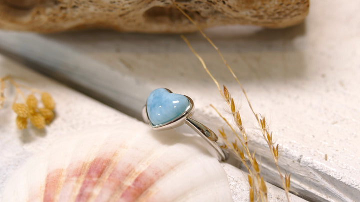 SS Larimar Heart Ring #7