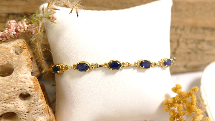 14k Yellow Gold Sapphire Bracelet