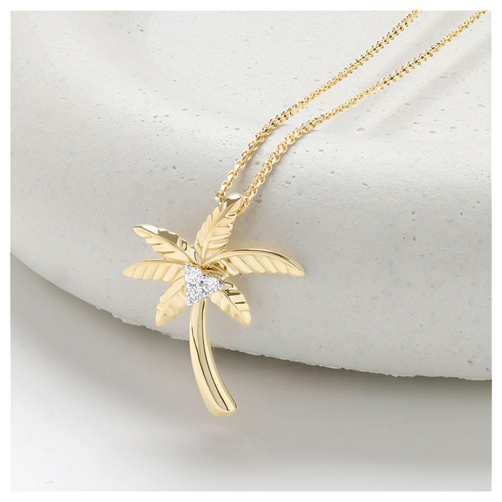 14kt Gold Lab Diamond Palm Tre