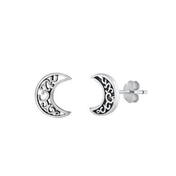 SS Crescent Moon Earrings