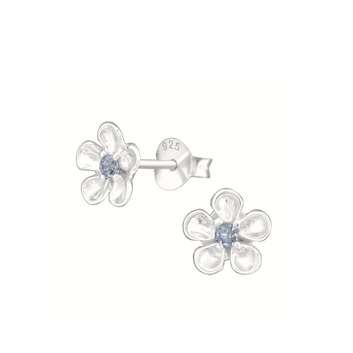 SS Flower with CZ Earrings