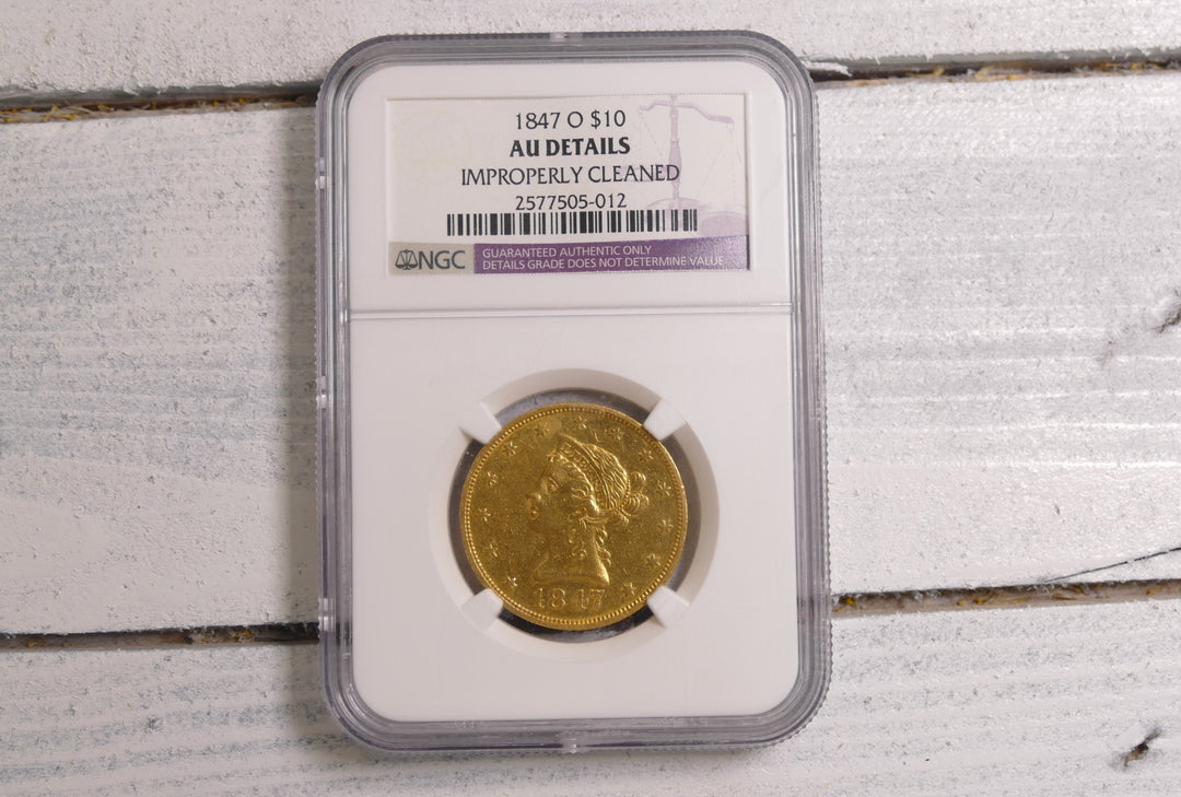 U.S 1847 $10 NEW ORELEANS Mint AU DETAILS