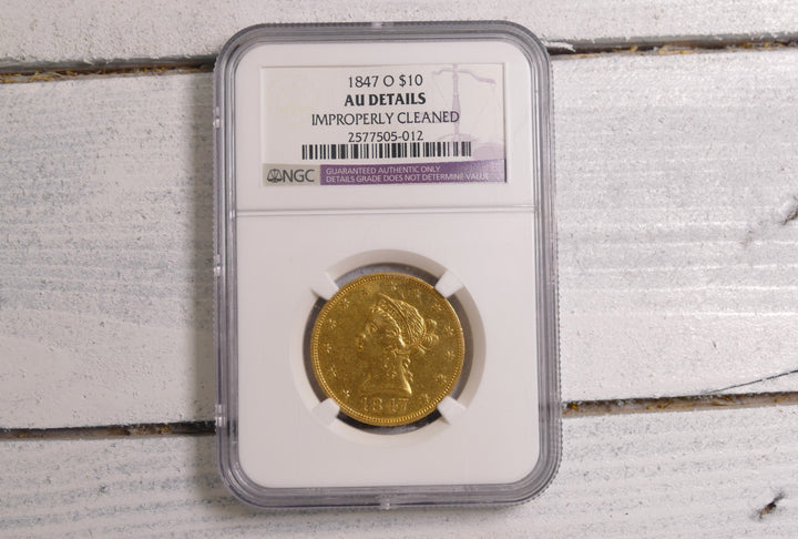 U.S 1847 $10 NEW ORELEANS Mint AU DETAILS