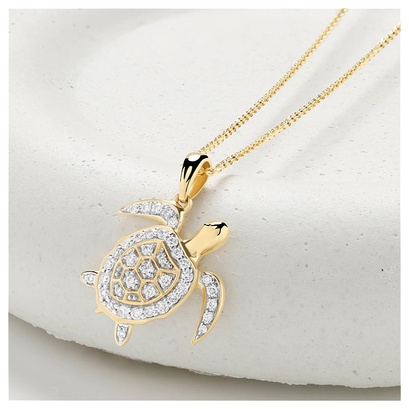 14kt Gold Lab Diamond Turtle N