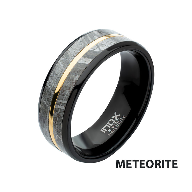 8mm Gold IP and Meteorite Inla